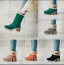 Classique Vert Foncé Vêtement de rue Bottines Daim Bottes Femme 2020 5 cm Talons Épais À Bout Rond Bottes