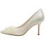 Élégant Ivoire Perle Chaussure De Mariée 2020 8 cm Talons Aiguilles À Bout Pointu Mariage Escarpins