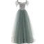 Vintage / Retro Sage Green Prom Dresses 2021 A-Line / Princess Square Neckline Rhinestone Puffy Short Sleeve Floor-Length / Long Prom Formal Dresses