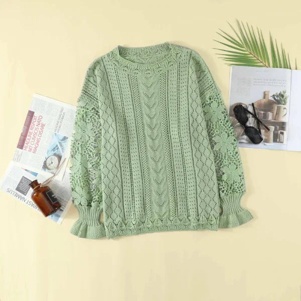 Chic / Beautiful Casual Fall Winter White Knitting Sweatshirts 2021 Scoop Neck Long Sleeve Cotton Loose Women Tops