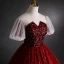 Sparkly Burgundy Sequins Prom Dresses 2021 Ball Gown V-Neck Beading Short Sleeve Backless Floor-Length / Long Formal Dresses