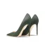 Modest / Simple Dark Green Office OL Suede Pumps 2021 Leather 10 cm Stiletto Heels Pointed Toe Pumps High Heels