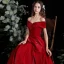 Chic / Belle Bordeaux Robe De Bal 2021 Princesse De l'épaule Manches Courtes Dos Nu Longue Promo Robe De Ceremonie