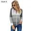 Fashion Fall Winter Burgundy Multi-Colors Stripe Street Wear Hooded Sweatshirts 2021 Long Sleeve Loose Women Tops