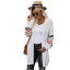 Chic / Beautiful Fall Winter Black Street Wear Knitting Coats & Jackets Multi-Colors Stripe 2021 Loose Long Sleeve Women Tops