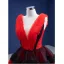 Inhabituel Rouge Volants en Cascade Robe De Mariée 2021 Robe Boule Volants V-Cou Sans Manches Dos Nu Chapel Train Mariage