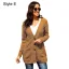 Tomber Hiver Vêtement de rue Gris Tricot Ample Manteaux & Vestes 2021 Manches Longues Femme Hauts