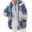 Fashion Fall Winter Street Wear Khaki Patchwork Plush Hooded Coats & Jackets 2021 Long Sleeve Women Tops