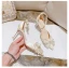 Charmant Champagne Satijn Rhinestone Strik Pumps 2021 Enkelband 8 cm Naaldhakken / Stiletto Spitse Neus Gala Damesschoenen Hoge Hakken