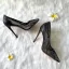 Sexy Black Cocktail Party Evening Party Lace Pumps 2021 Leather 12 cm Stiletto Heels Pointed Toe Pumps High Heels