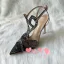 Sexy Noire Soirée Faux Diamant Sandales Femme 2021 Cuir T-Strap 10 cm Talons Aiguilles À Bout Pointu Sandales Talons Hauts