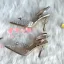 Transparent Sexy Argenté Faux Diamant Soirée Sandales Femme 2021 9 cm Bride Cheville Talons Aiguilles À Bout Pointu Sandales Talons Hauts