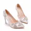 Charming White Rhinestone Wedding Shoes 2021 9 cm Stiletto Heels Pointed Toe Wedding Pumps High Heels