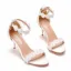 Charming White Pearl Lace Flower Wedding Shoes 2021 7 cm Stiletto Heels Open / Peep Toe Wedding Sandals High Heels