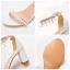 Charmant Weiß Perle Strass Brautschuhe 2021 7 cm Thick Heels Peeptoes Hochzeit Sandaletten Hochhackige