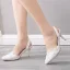 Chic / Belle Blanche À Bout Pointu Faux Diamant En Dentelle Fleur Chaussure De Mariée 2021 7 cm Talons Aiguilles Mariage Talons Hauts