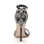 Sexy Black Evening Party Womens Sandals 2021 11 cm Stiletto Heels Ankle Strap Rhinestone Open / Peep Toe Womens Sandals High Heels