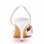 Charmant Weiß Strass Brautschuhe 2021 7 cm Stilettos Spitzschuh Hochzeit Sandaletten Hochhackige