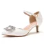 Chic / Beautiful White Rhinestone Prom Womens Shoes 2021 Ankle Strap 7 cm Stiletto Heels Pointed Toe Womens Shoes High Heels