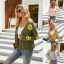 Fashion Street Wear Fall Winter Knitting Grey Smiley Emoji Sweaters 2021 V-Neck Long Sleeve Loose Women Tops