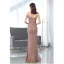 Sexy Champagne Glitter Paillettes Robe De Soirée 2021 Trompette / Sirène Une épaule Sans Manches Dos Nu Longue Robe De Ceremonie