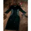 Vintage / Retro Dark Green Velour Embroidered Cheongsam Evening Dresses 2021 Trumpet / Mermaid Suede High Neck 1/2 Sleeves Split Front Tea-length Formal Dresses