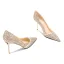 Sparkly Gold Pearl Sequins Wedding Shoes 2022 8 cm Stiletto Heels Pointed Toe Wedding Pumps High Heels