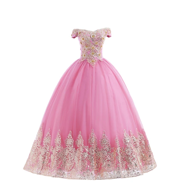 Chic / Belle Ethnique Rose Bonbon Robe De Bal 2022 Robe Boule De l'épaule Perlage Perle Paillettes En Dentelle Fleur Manches Courtes Dos Nu Longue Robe De Ceremonie