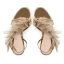Sexy Champagne Prom Cocktail Party Womens Sandals 2022 Leather Feather Rhinestone 9 cm Stiletto Heels Open / Peep Toe Womens Sandals High Heels