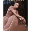 Charmant Rose Bonbon Glitter Faux Diamant Robe De Bal 2022 Princesse De l'épaule Manches Courtes Dos Nu Longue Robe De Ceremonie