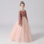 Chic / Beautiful Burgundy Sequins Birthday Flower Girl Dresses 2022 A-Line / Princess Scoop Neck Sash Bow Long Sleeve Floor-Length / Long Flower Girl Dresses