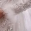 Muslim Sparkly Charming White Beading Pearl Rhinestone Sequins Winter Wedding Dresses 2022 Ball Gown Scoop Neck Long Sleeve Royal Train Wedding