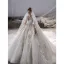 Luxury / Gorgeous White Handmade  Beading Pearl Rhinestone Lace Flower Wedding Dresses 2022 Ball Gown Embroidered Sequins V-Neck 3/4 Sleeve Royal Train Wedding