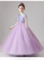 Chic / Beautiful Lilac Gradient-Color Sequins Birthday Flower Girl Dresses 2022 Ball Gown Scoop Neck Long Sleeve Floor-Length / Long Flower Girl Dresses