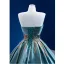 High-end Jade Green Prom Dresses 2022 Ball Gown Bow Strapless Sleeveless Backless Beading Floor-Length / Long Formal Dresses