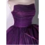 Elegante Violett Ballkleider 2022 Bandeau Ärmellos Rückenfreies Schleife Lange Festliche Kleider