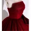 Elegant Burgundy Prom Dresses 2022 Ball Gown Strapless Sleeveless Backless Bow Floor-Length / Long Formal Dresses