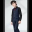 Fashion Navy Blue Long Sleeve Boys Wedding Suits 2022 Coat Pants Shirt Tie Vest Wedding
