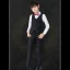 Fashion Black Long Sleeve Boys Wedding Suits 2022 Wedding Coat Pants Shirt Vest