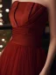 Chic / Beautiful Burgundy Prom Dresses 2022 A-Line / Princess Strapless Sleeveless Backless Floor-Length / Long Formal Dresses