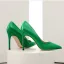 Mode Grün Strassenmode Leder Pumps 2021 Lackleder 10 cm Stilettos Spitzschuh Pumps