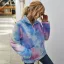 Fashion Winter Fall Street Wear Multi-Colors Tie-dye Suede Coats & Jackets 2021 Lapel  Long Sleeve Loose Women Tops