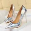 Unusual Black Metal Patent Leather Cocktail Party Pumps 2022 10 cm Stiletto Heels Pointed Toe Pumps High Heels