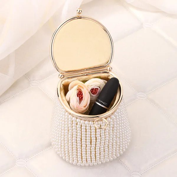 Unusual Gold Pearl Alloy Evening Party Clutch Bags 2022