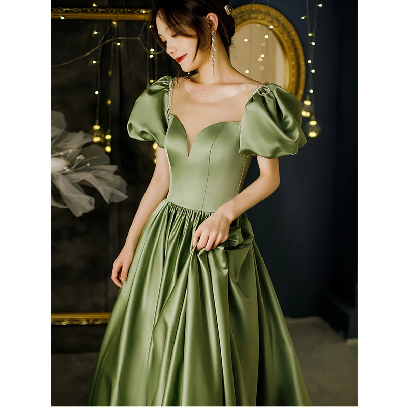 strapless open back dress Vittoria Scoop-Neck Lace-up Back Maxi Dress in Olive Green main image 1