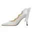 Eleganta Elfenben Pärla Rosett Brudskor 2022 Läder 8 cm Stilettklackar Spetsiga Bröllop Pumps Högklackade
