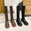 Mode Zwarte Winter Straatkleding Dames Laarzen 2022 Ronde Neus Waterdichte Platte Laarzen