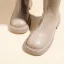 Vintage / Retro Brown Winter Street Wear Womens Boots 2022 Leather Round Toe Waterproof Flat Boots