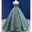 Haut de Gamme Vert Citron Robe De Bal 2022 Princesse Bustier Perlage Paillettes Sans Manches Dos Nu Longue Robe De Ceremonie