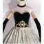 Elegante Schwarz Satin Drucken Ballkleider 2022 Ballkleid Rundhalsausschnitt Gold Stoffgürtel Ärmellos Rückenfreies Lange Festliche Kleider